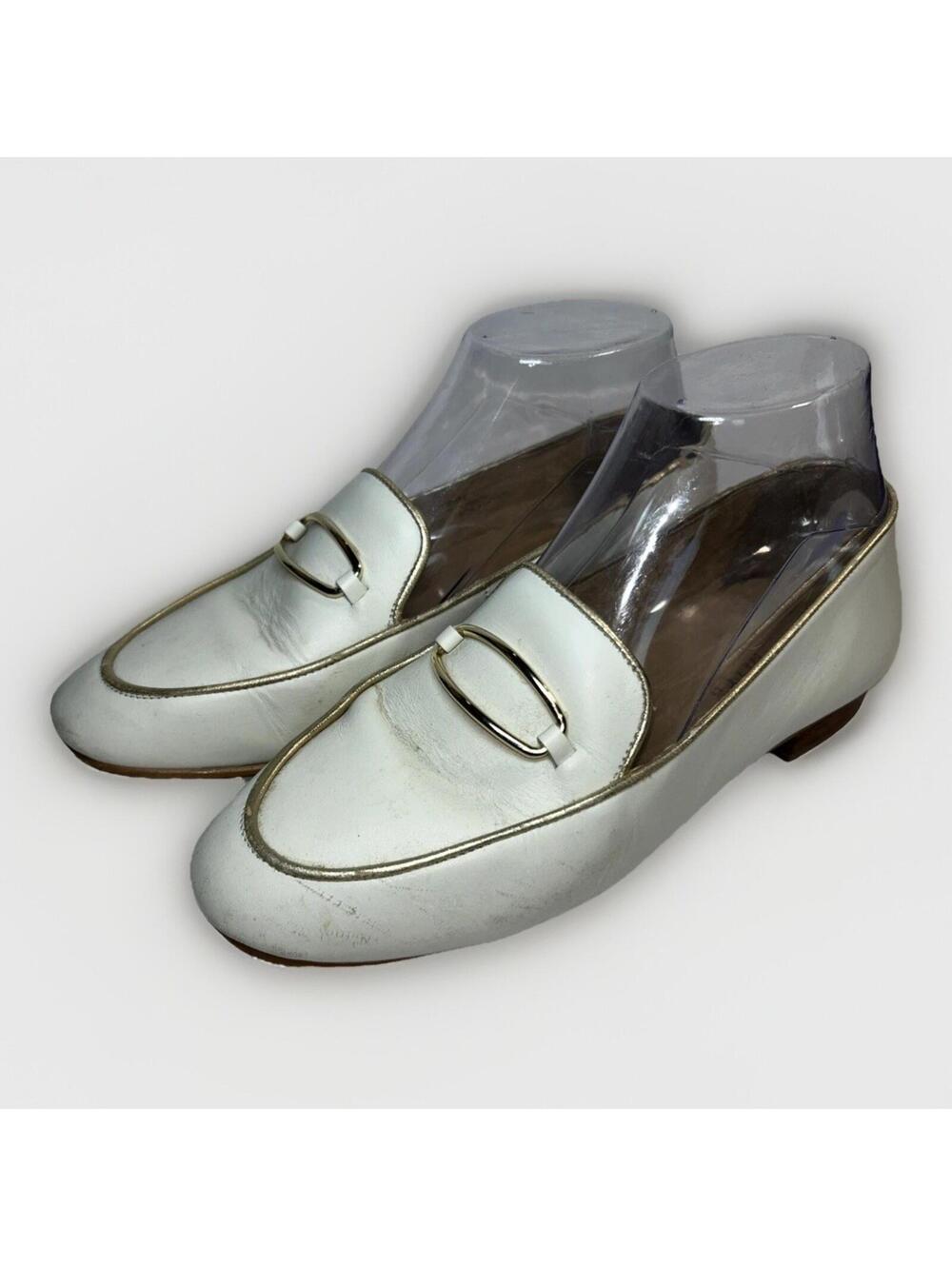 Talbots Cassidy Soft Nappa Elegant Cream Loafers 6.5M Classic Flat Preppy Fairy